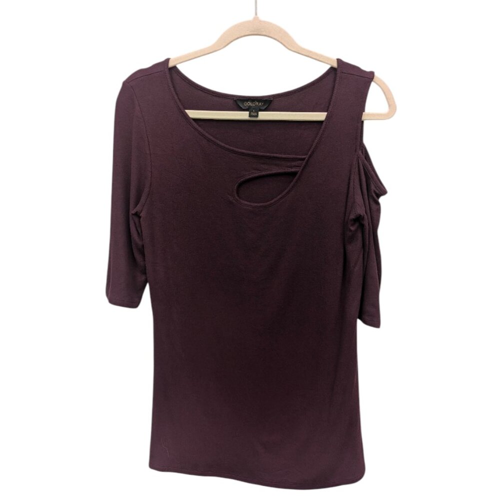 Goldray Garima Asymmetric Cold Shoulder Top - Picture 2 of 4